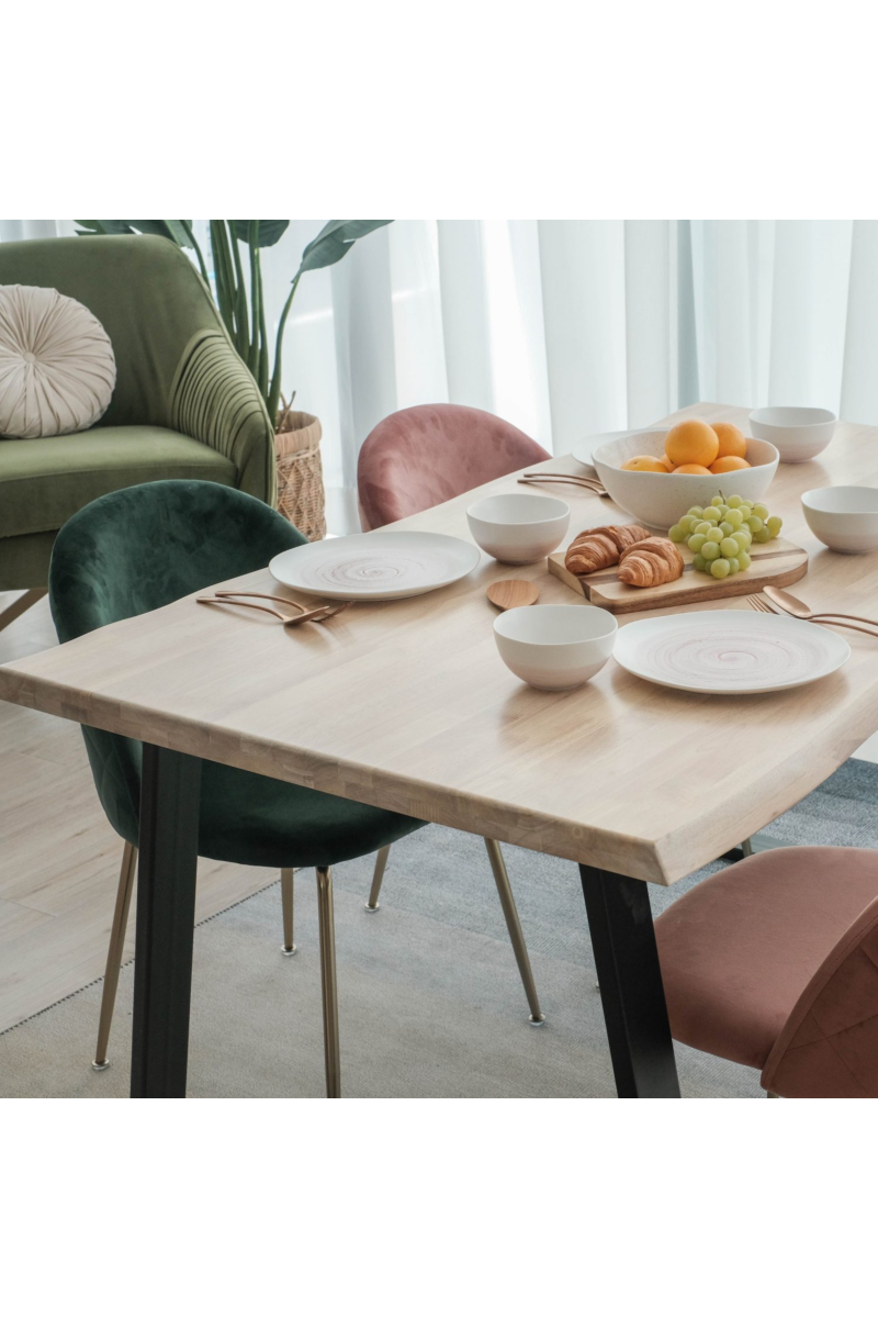 Fletcher Washed Oak Faux Live Edge Dining Table 150cm