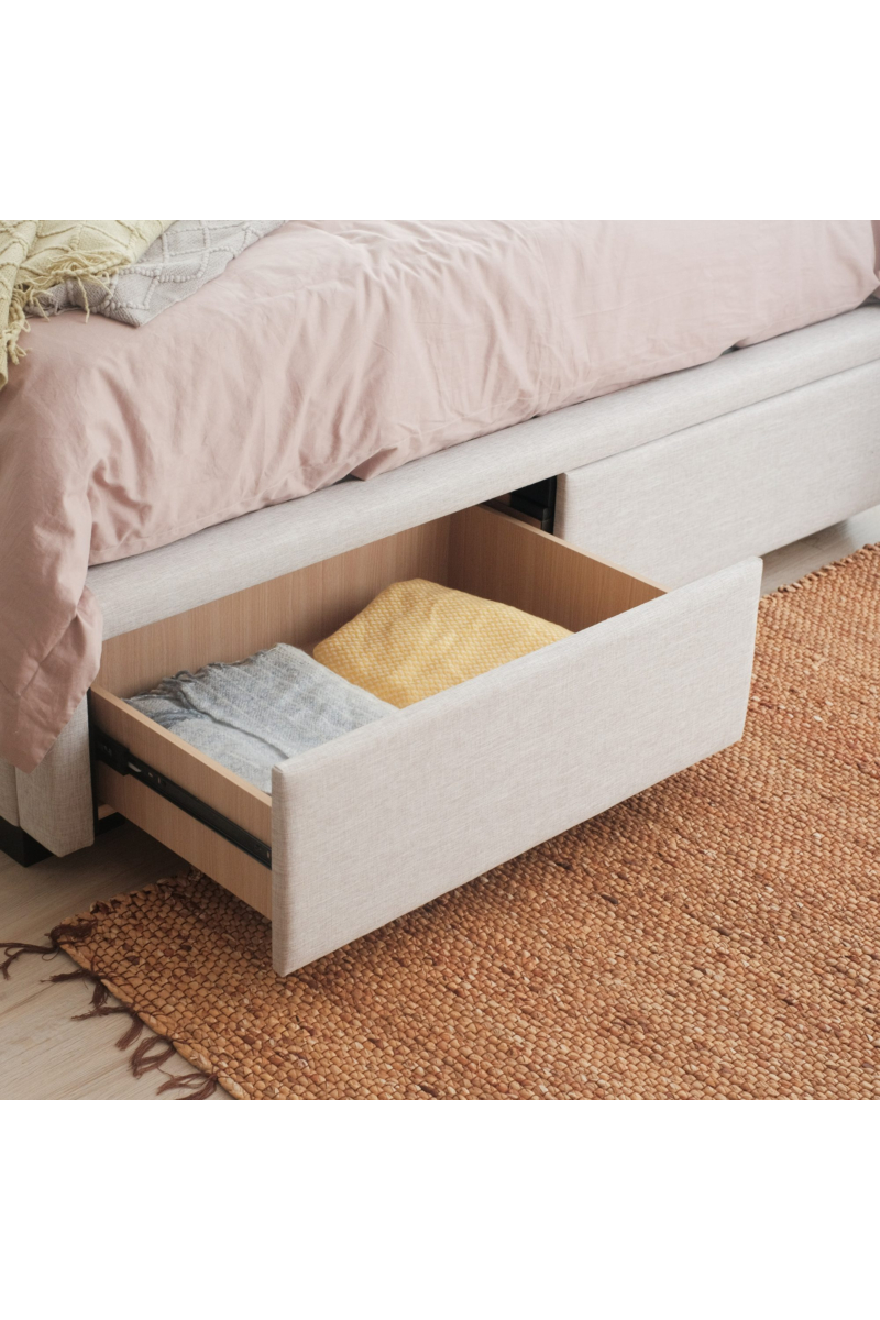 Lillian Oatmeal Queen Bed with 2 Drawers