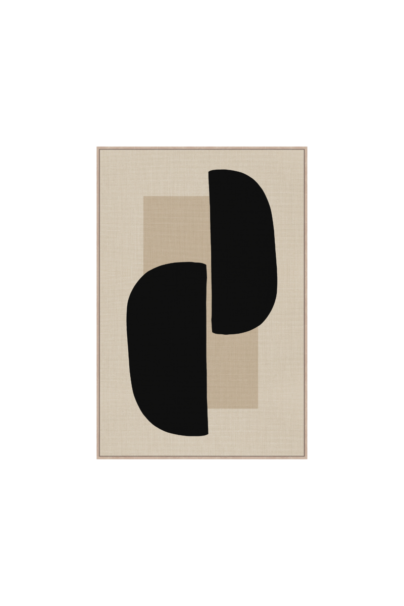 Framed Canvas 80X120cm - Neutral Black
