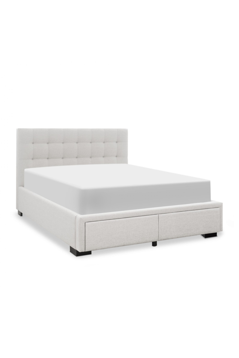 Lillian Oatmeal Queen Bed with 2 Drawers