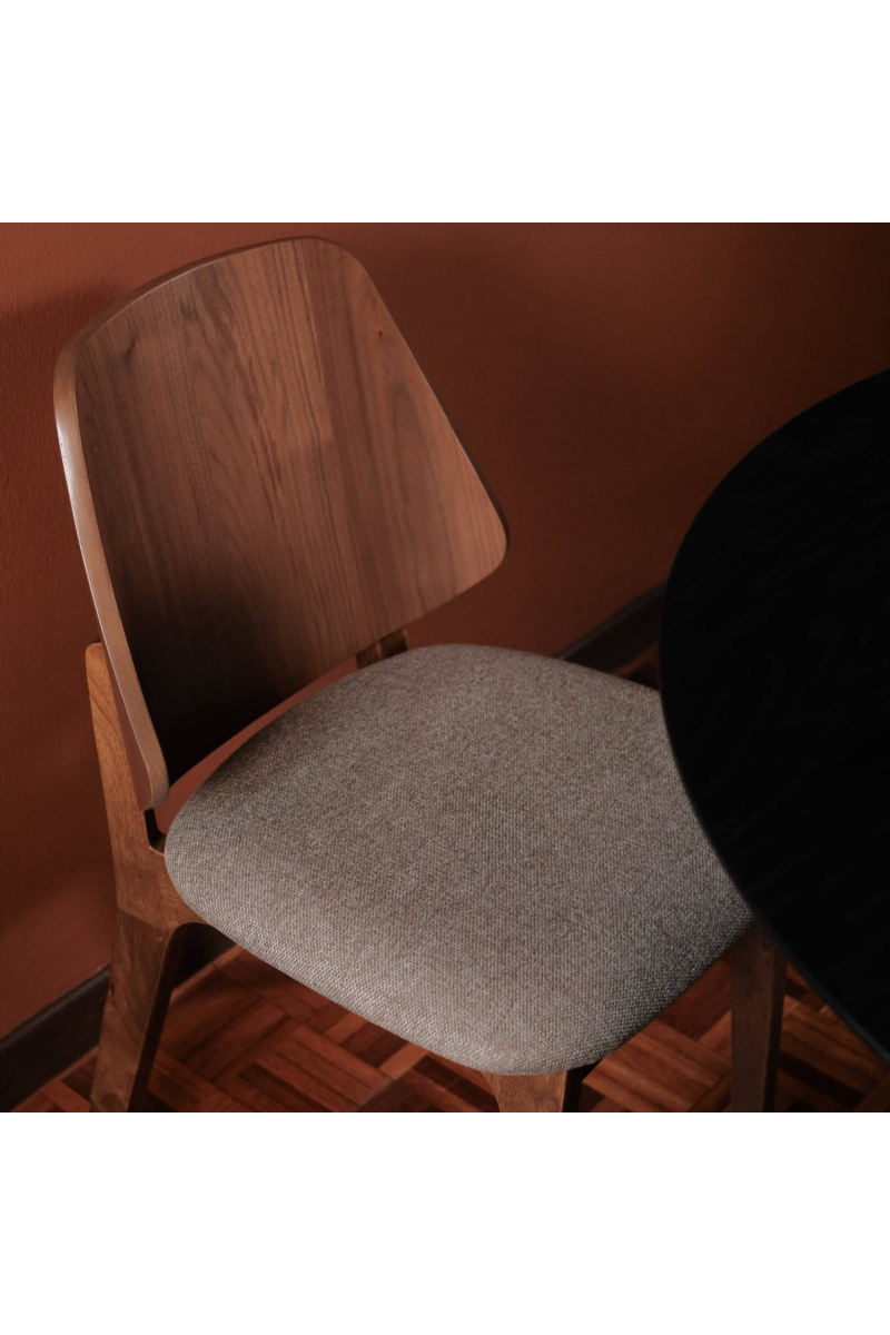 Danielle Dark Walnut Dining Chair Sand Brown