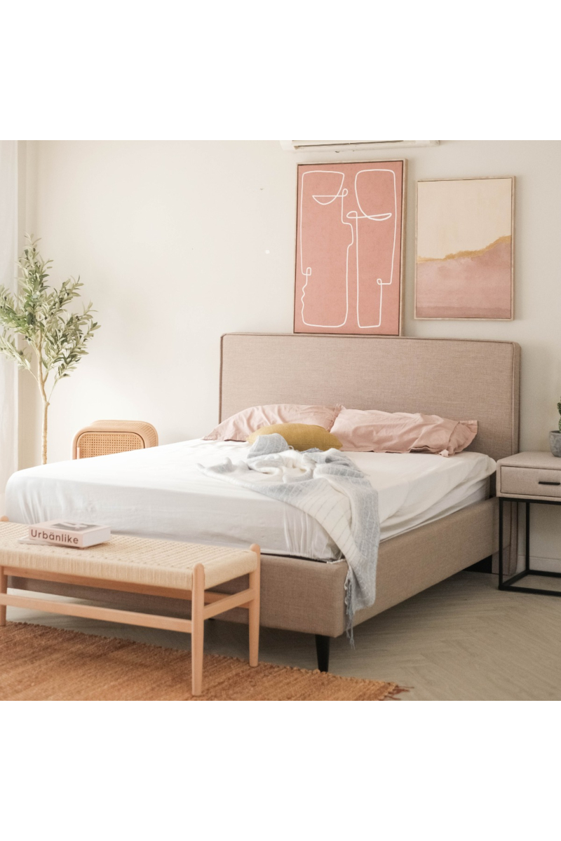 Ava Sand Beige Queen Bed
