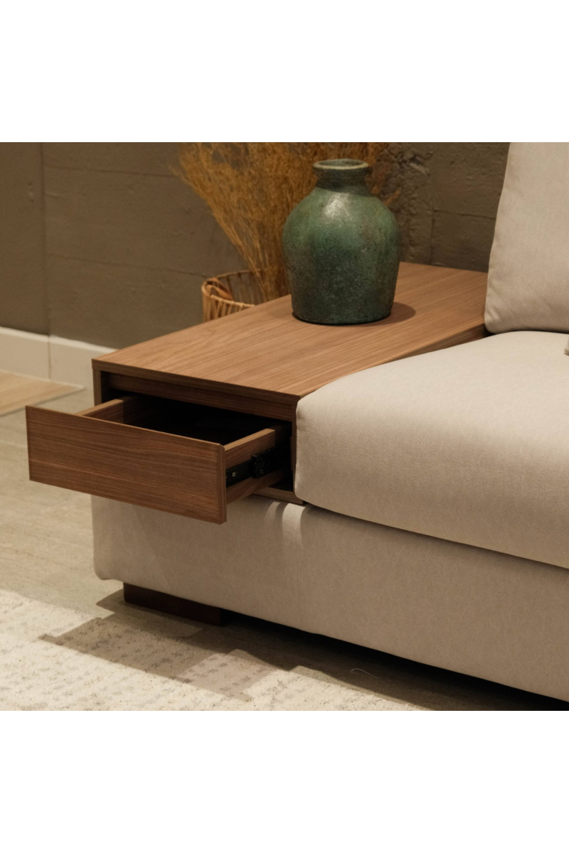 Joen Modular Armless Sofa with Right Side Table