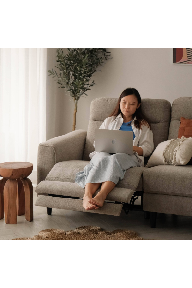 Linus Stone Grey Left Sectional Power Reclining Sofa