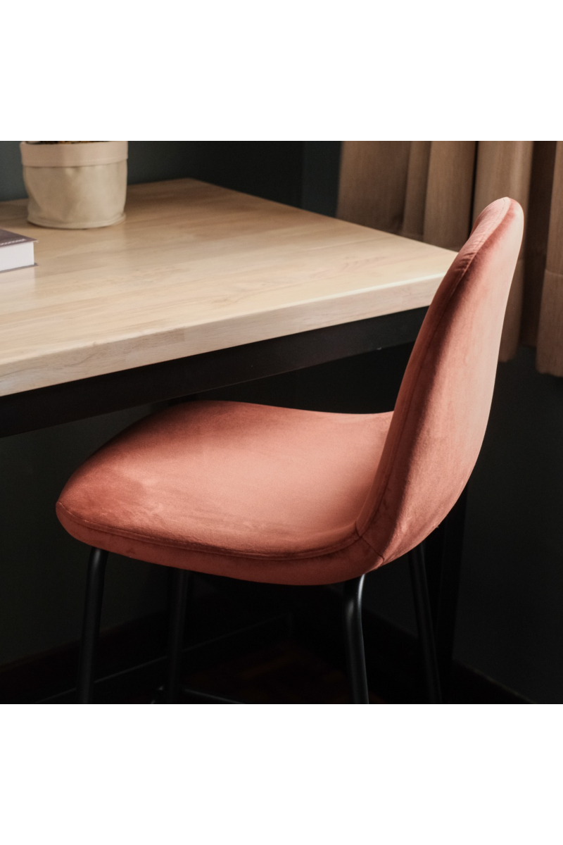Sera Bar Stool Umber Brown Velvet