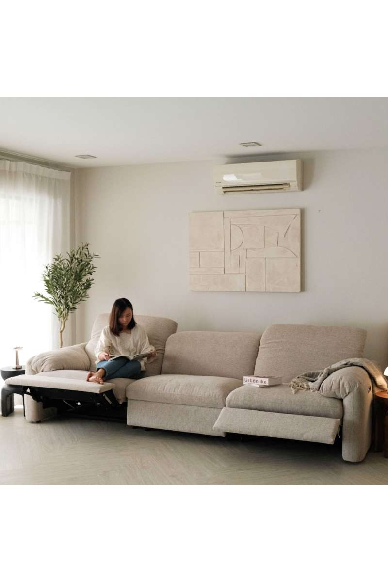 Kimberly Light Grey 4 Seater Power Reclining Sofa