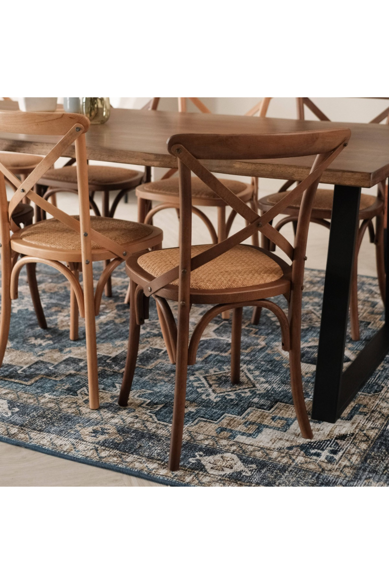 Cross Back Café Dining Chair Brown