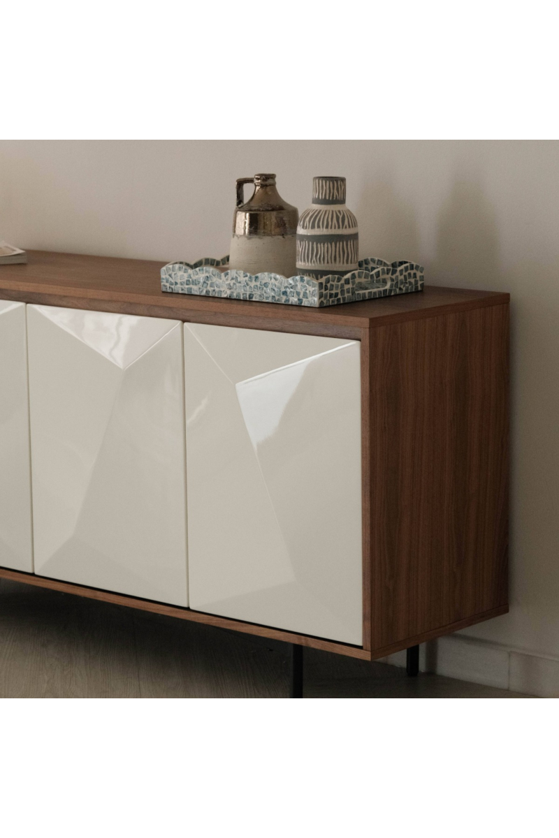 Sapphira Modern Walnut 4 Doors Sideboard