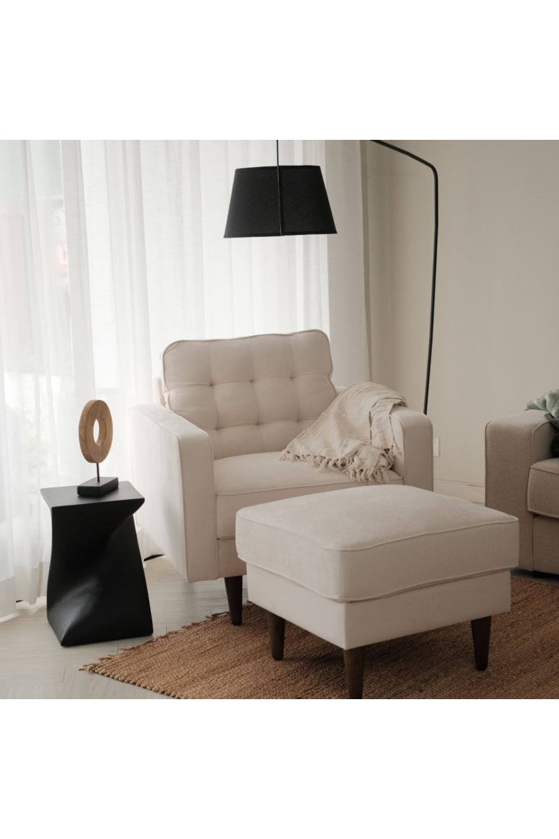 Jane Oatmeal Mid-Century 1 Seater Sofa