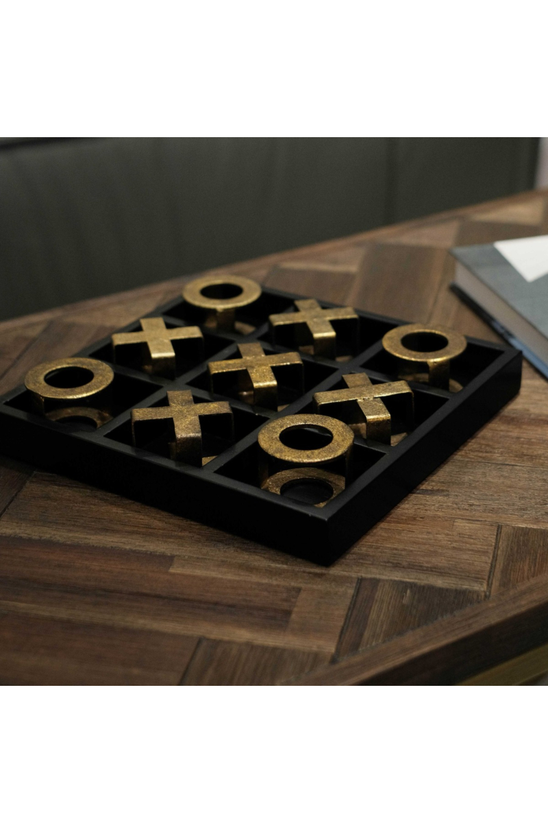 Tic-Tac-Toe Board Game - Gold & Black