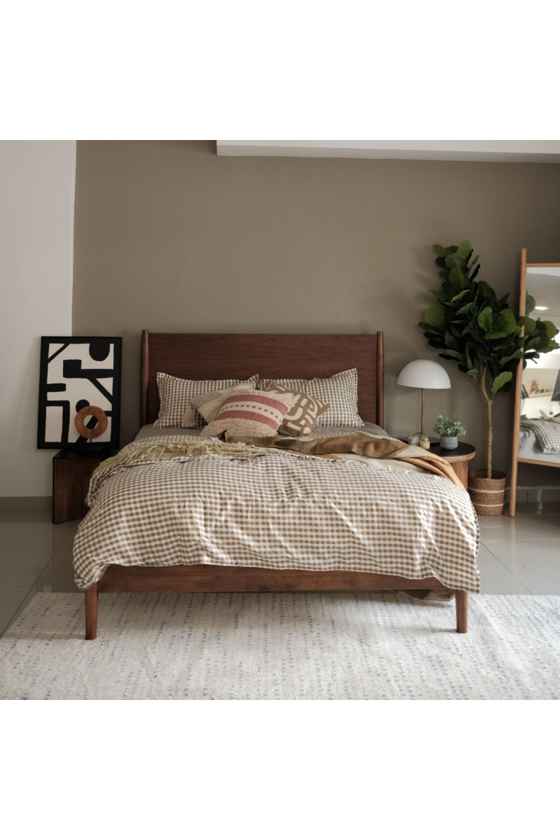 Emil Walnut Mid Century King Bed