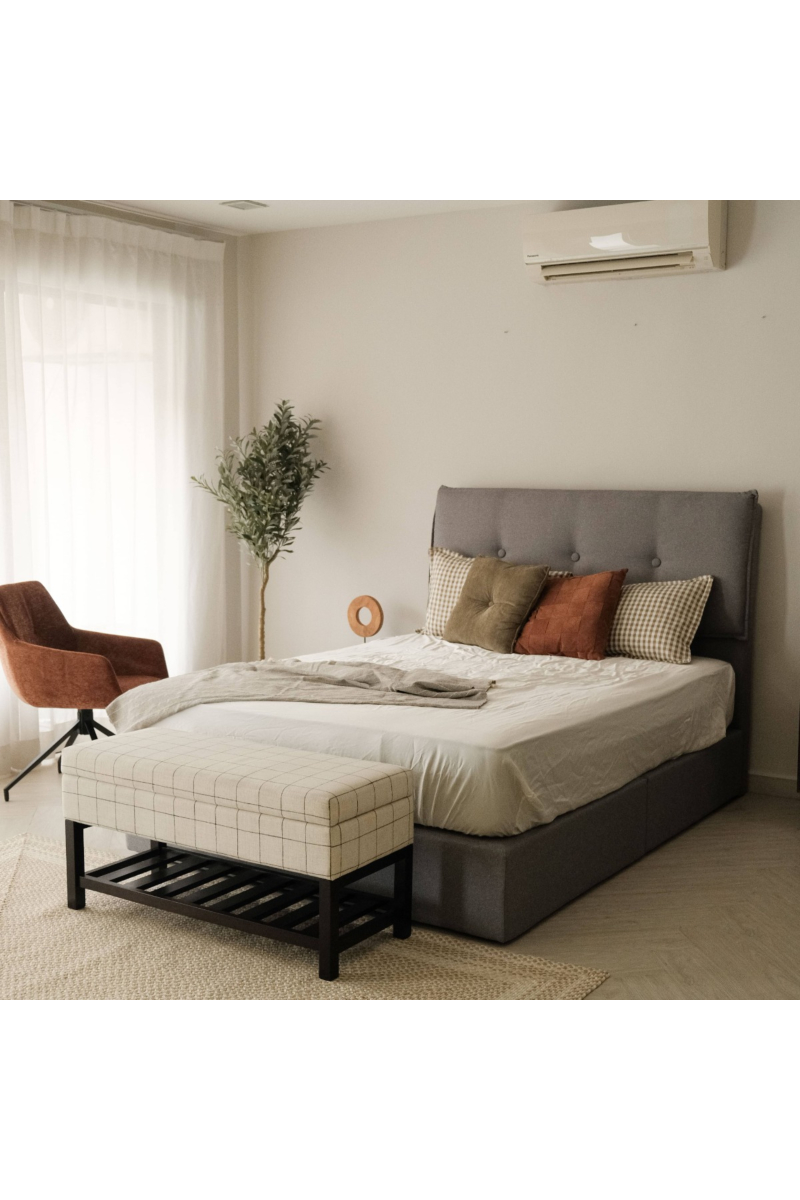 Nora Pebble Grey King Bed