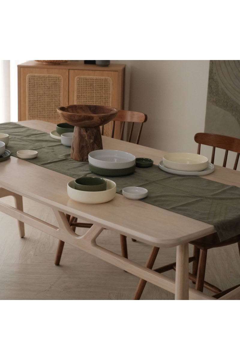 Stitch Cotton Table Runner 40x200cm Jungle Green
