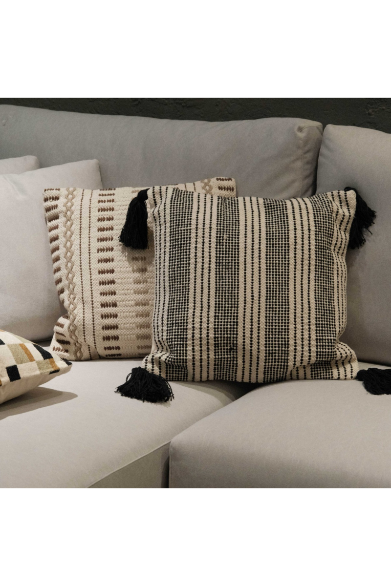 Zeno Stripes Cushion with Tassels 45x45
