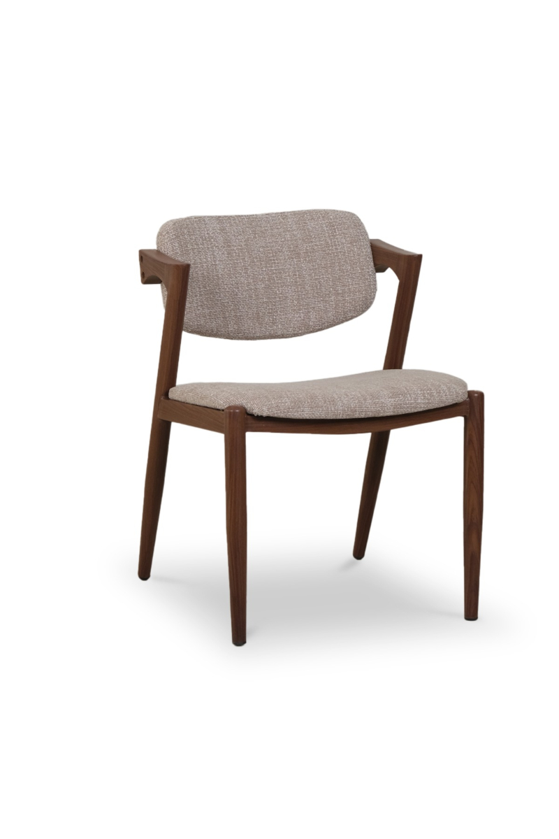 Jenna Walnut Dining Chair Sand Beige