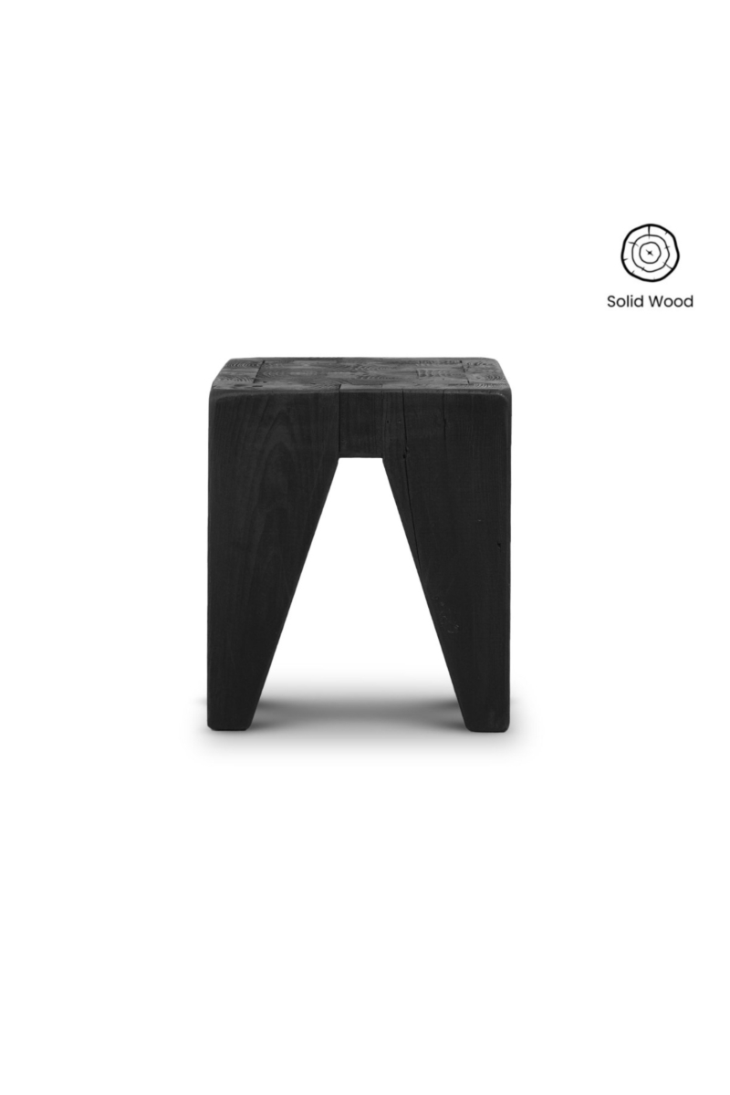 Kubo Reclaimed Wood Ebony Stool