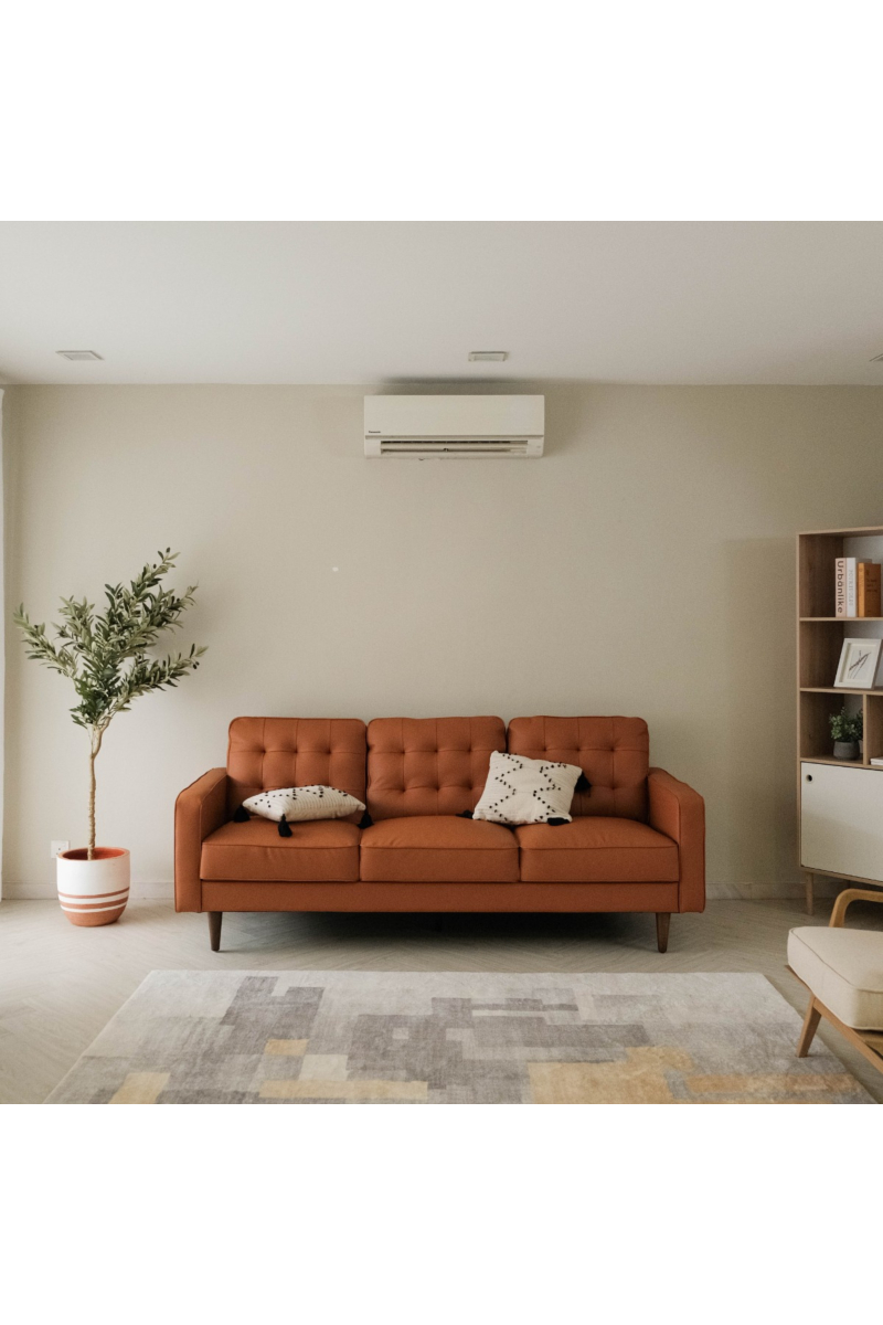 Jane Persimmon Mid-Century 3 Seater Sofa