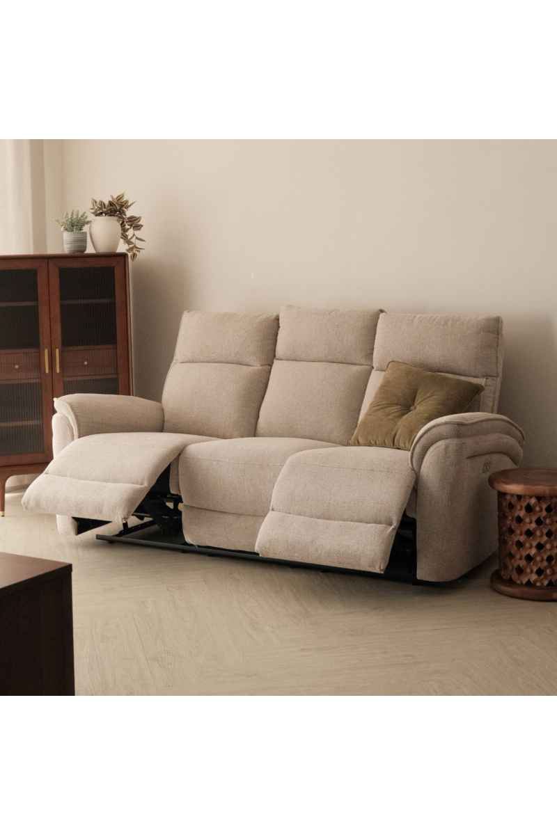 Millie Light Grey 3 Seater Power Reclining Sofa