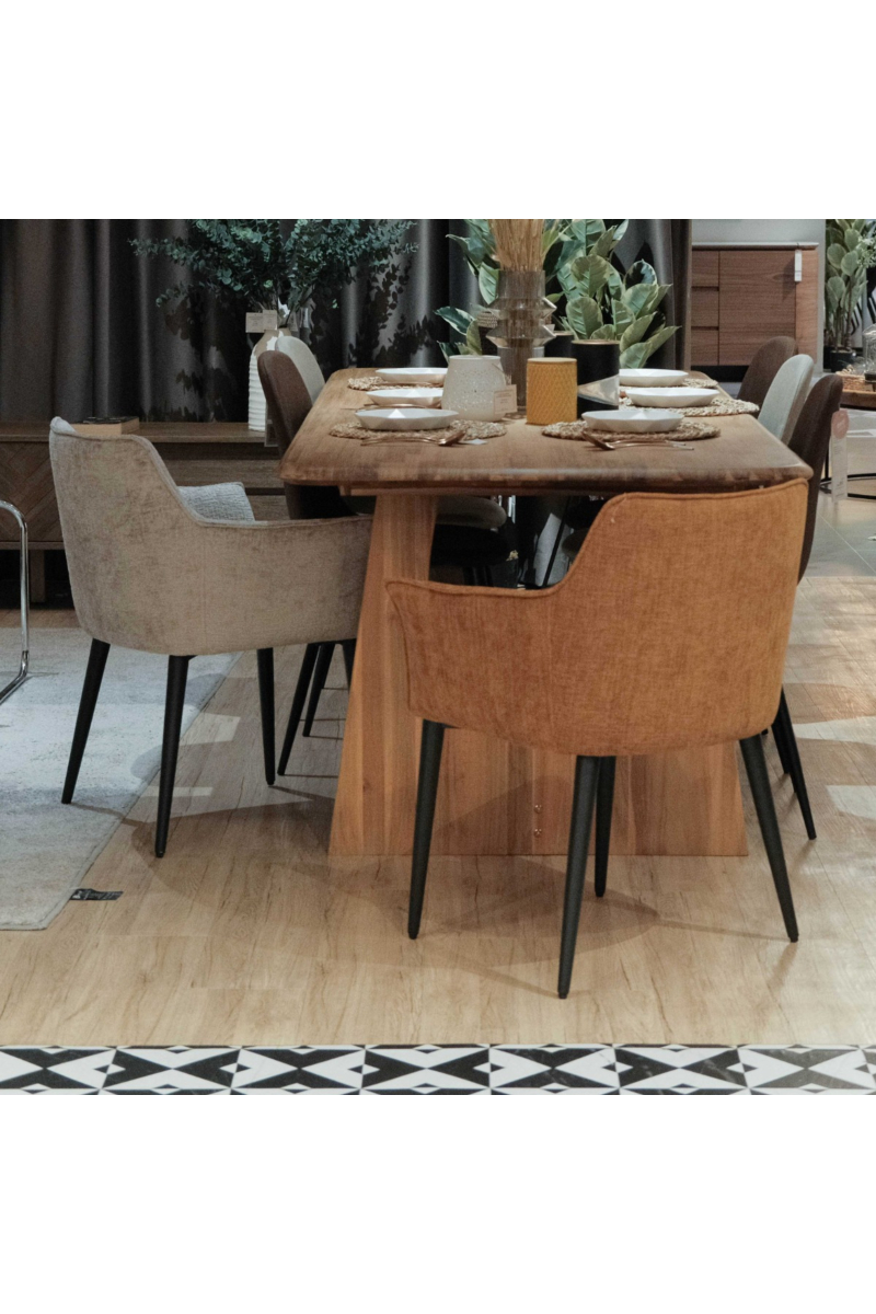 Emile Camel Brown Dining Arm Chair