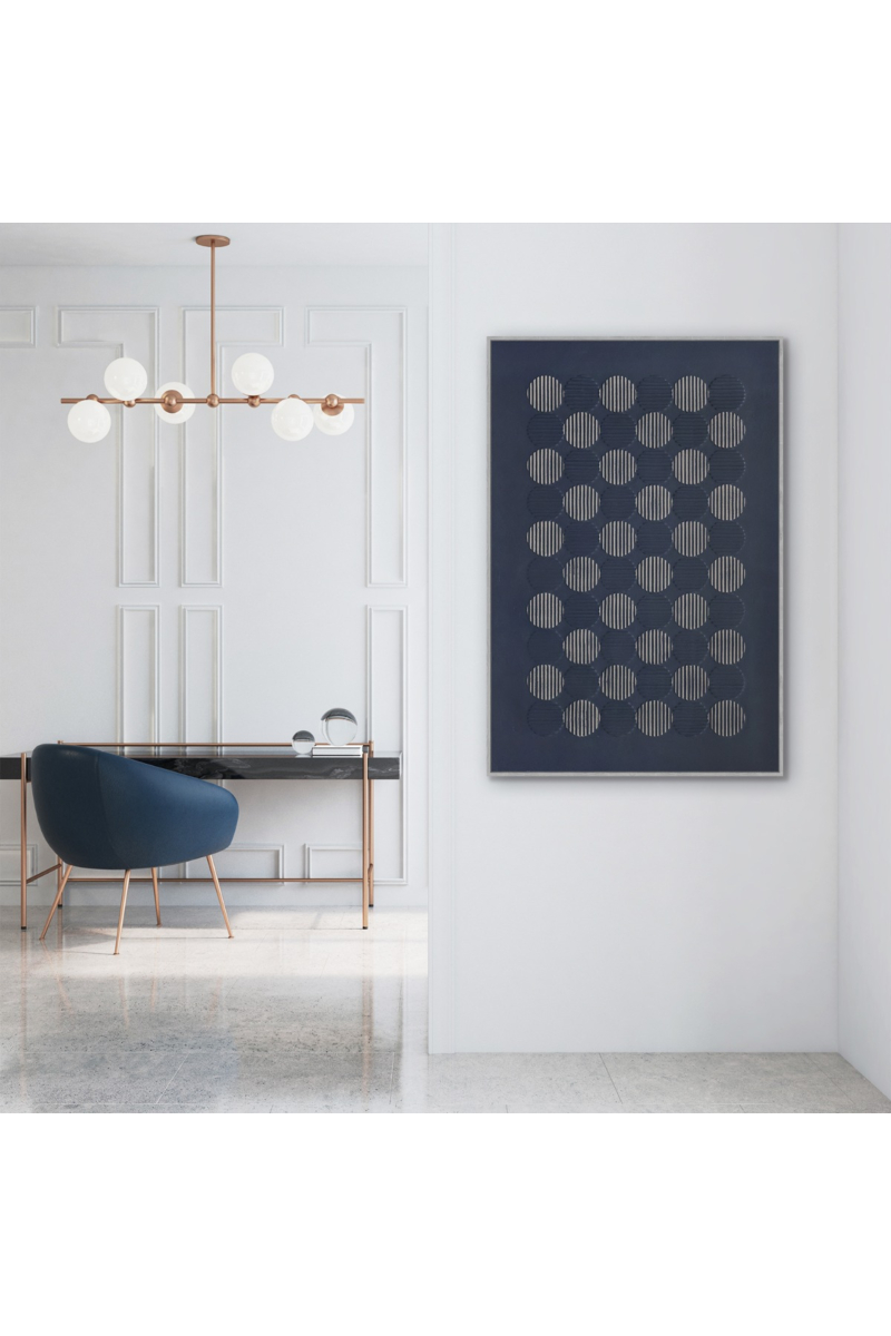 Framed Canvas 80x120cm Chic Plaster - Blue Circles