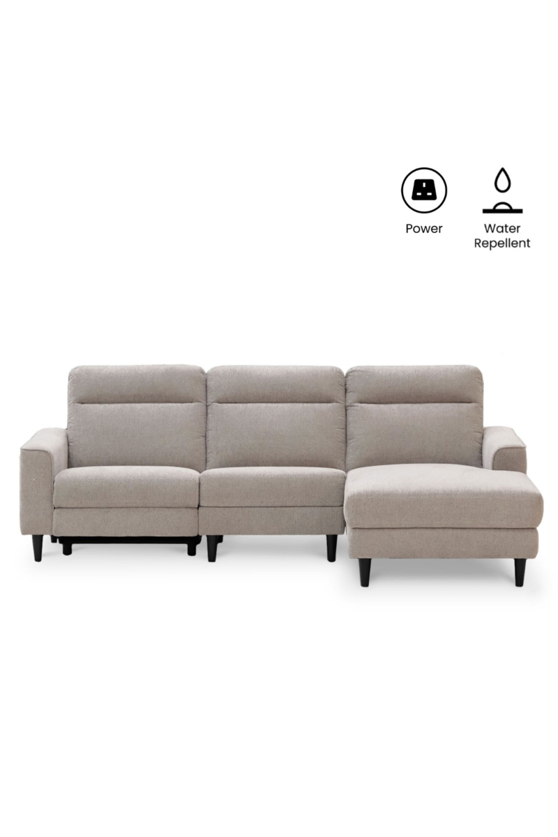 Linus Stone Grey Left Sectional Power Reclining Sofa